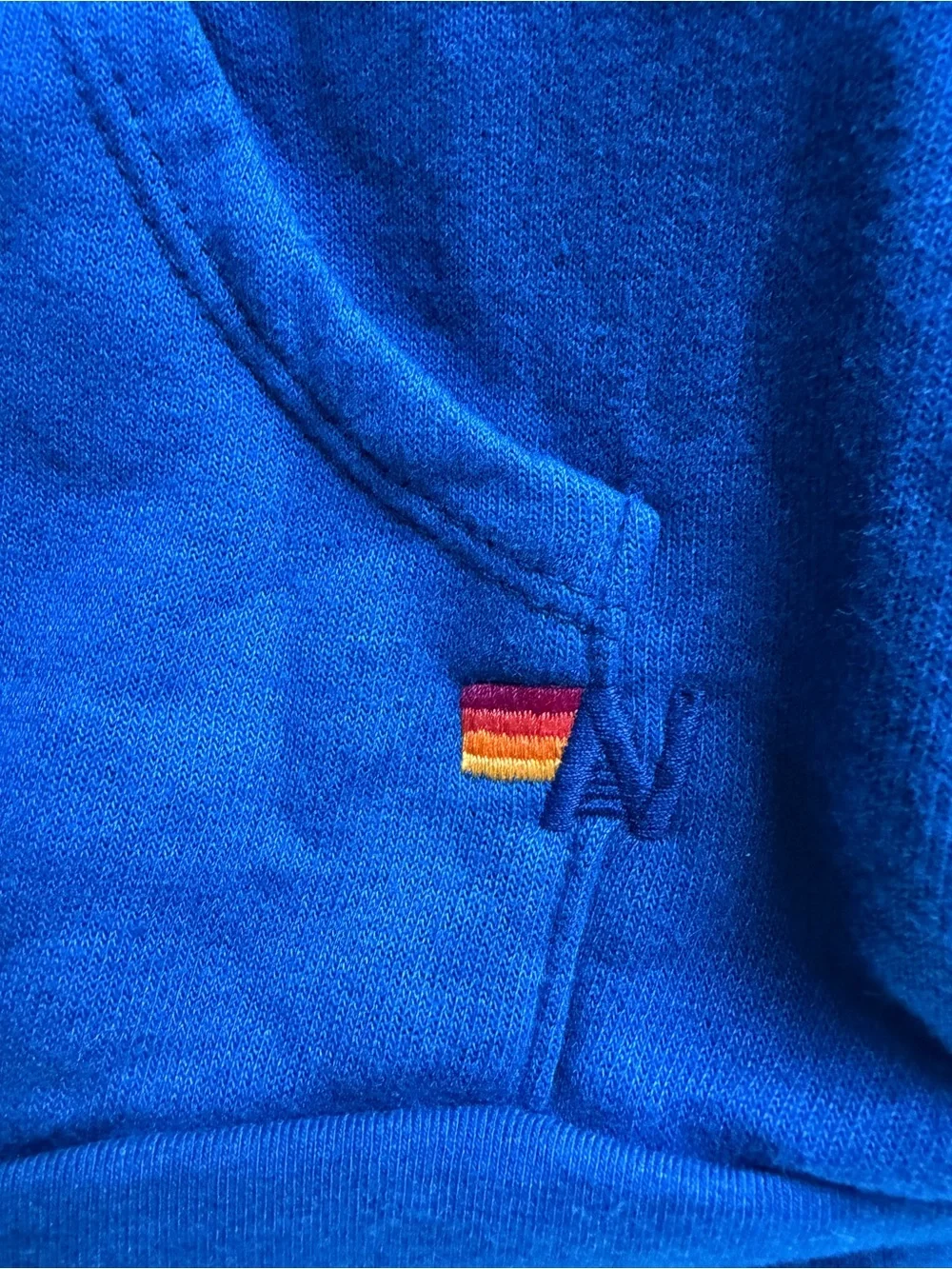 Aviator Nation Royal Blue Kids Hoodie & Sweatpants with Rainbow Stripe kids 2 - Picture 3 of 5